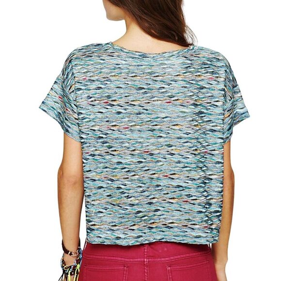 Free People Rainbow wave Boxy Top, Size S - Picture 2 of 11